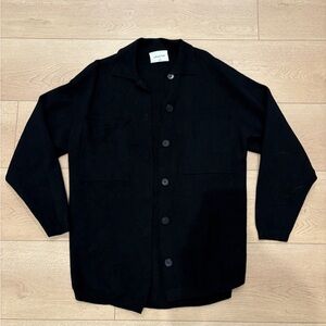 Wilfred Free Black Button-Up Sweater Jacket